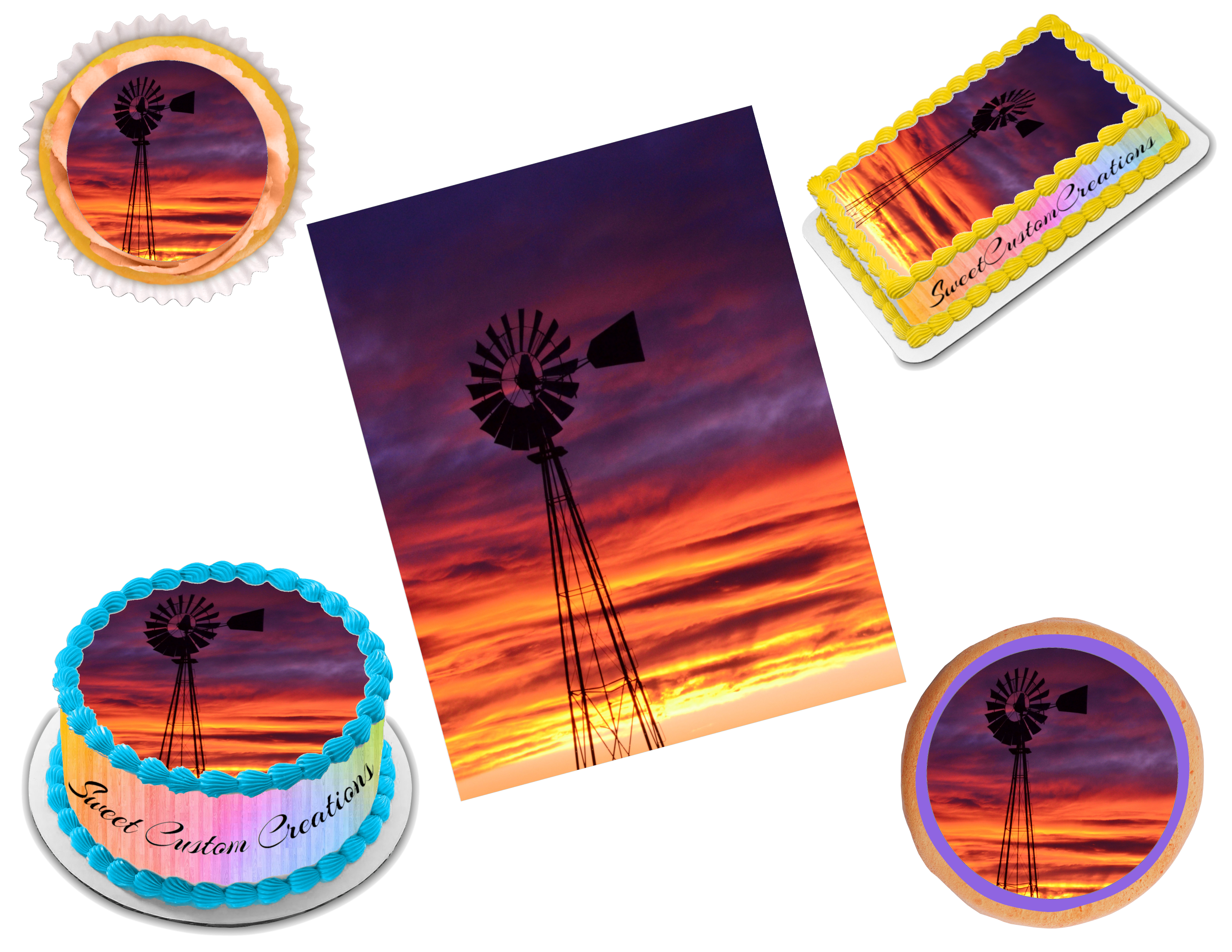 Windpump Windmill Edible Image Frosting Sheet #14 (80+ sizes) – Sweet ...