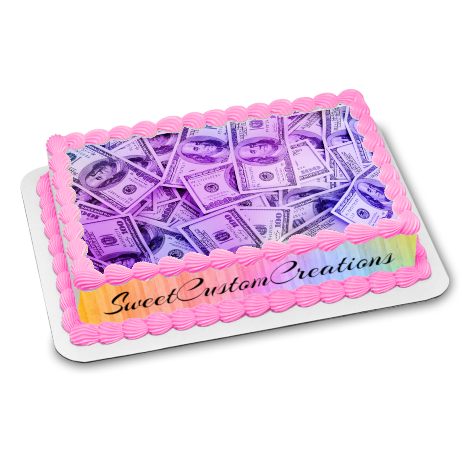 3x Edible 100 Dollar Bills Frosting Sheet, Sweet and Magical