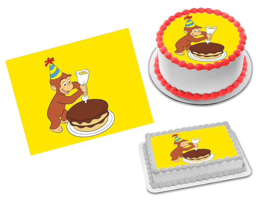 Curious George Edible Image Frosting Sheet #15 Topper (70+ sizes)