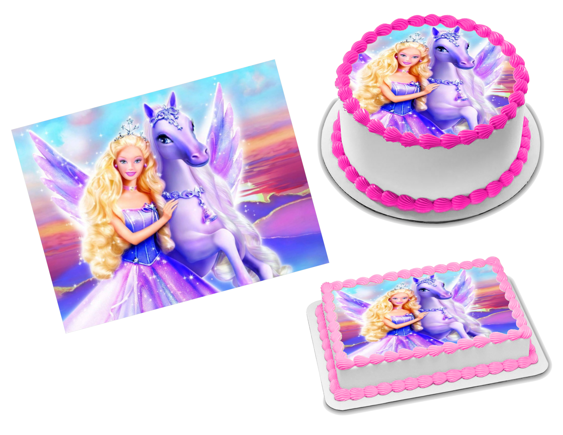 BARBIE Princess and the Popstar immagine torta commestibile topper torta  foglio