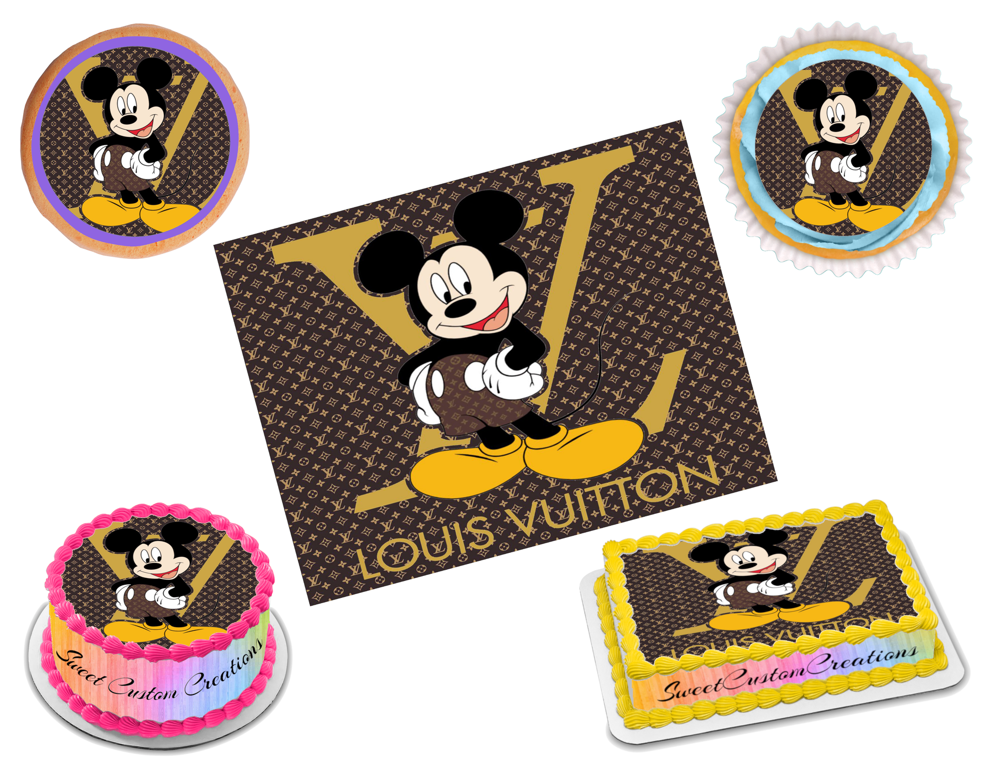 Louis Vuitton Mickey Mouse Edible Image Frosting Sheet #187 (70+ sizes –  Sweet Custom Creations