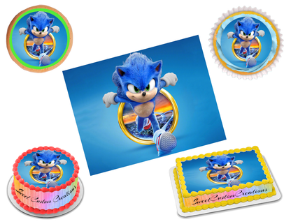 SONIC the HEDGEHOG Running Edible Cake Topper Image Frosting Sheet Cake  Decoration