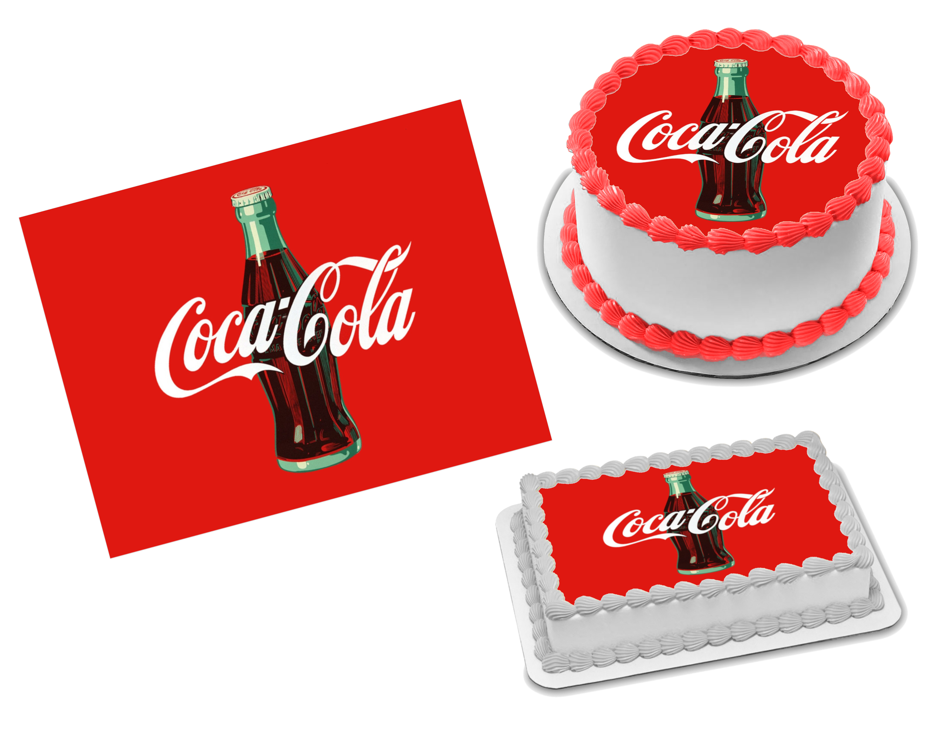 Coca Cola Edible Image Frosting Sheet #2 Topper (70+ sizes) – Sweet Custom  Creations