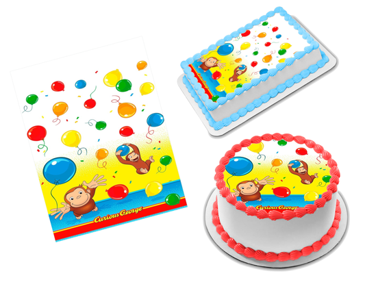 Curious George Edible Image Frosting Sheet #21 Topper (70+ sizes)