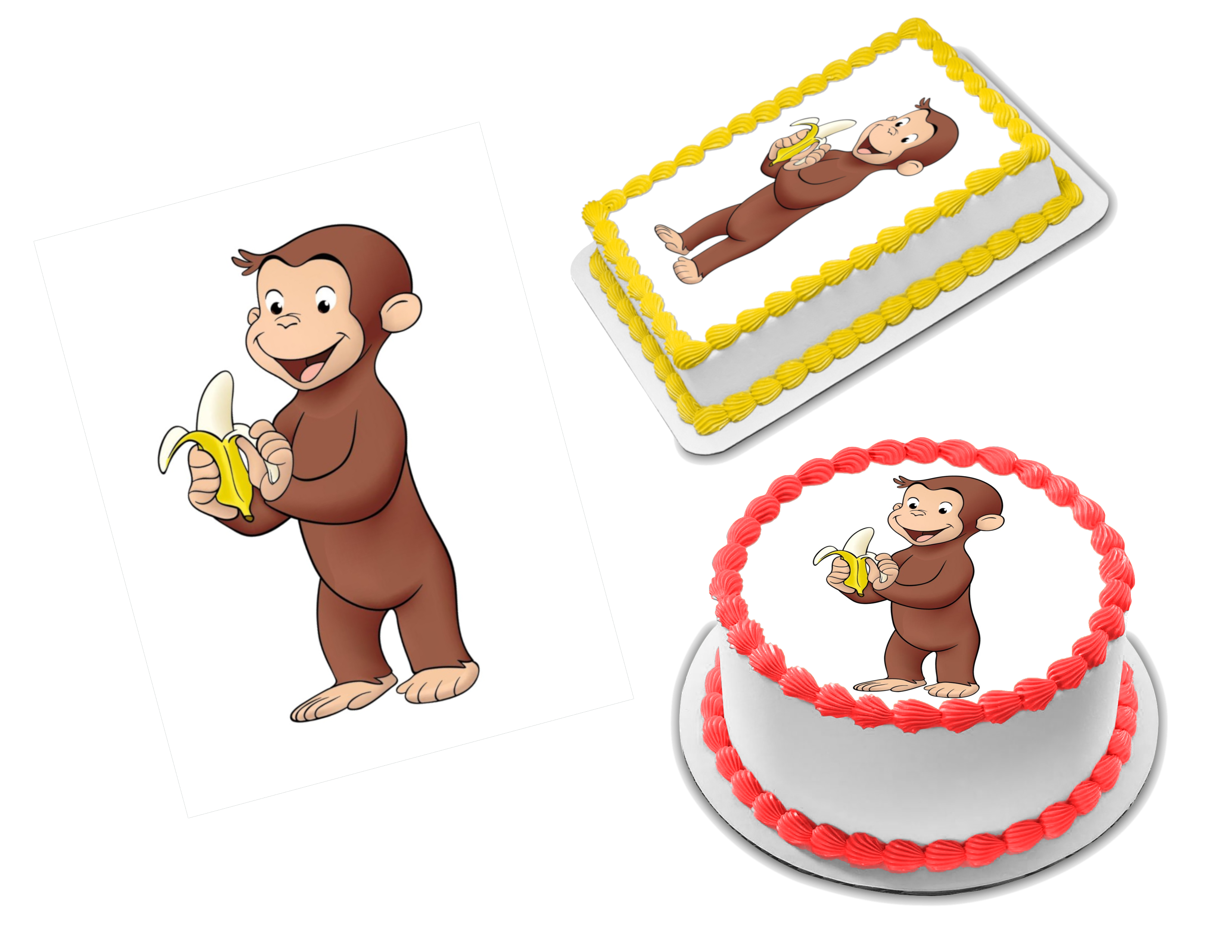 Curious George Edible Cupcake Toppers