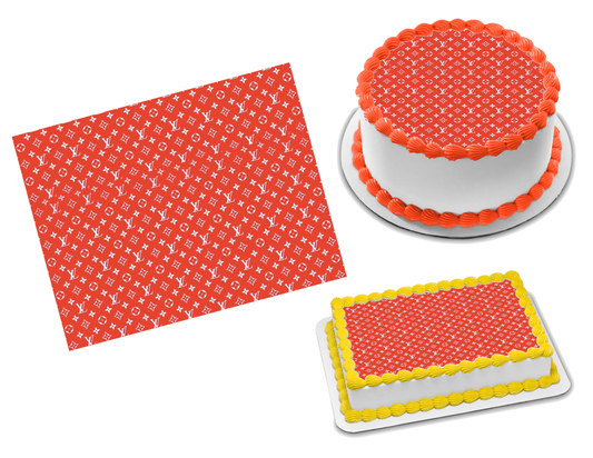 Louis Vuitton Orange White Edible Image Frosting Sheet #23 (70+ sizes)