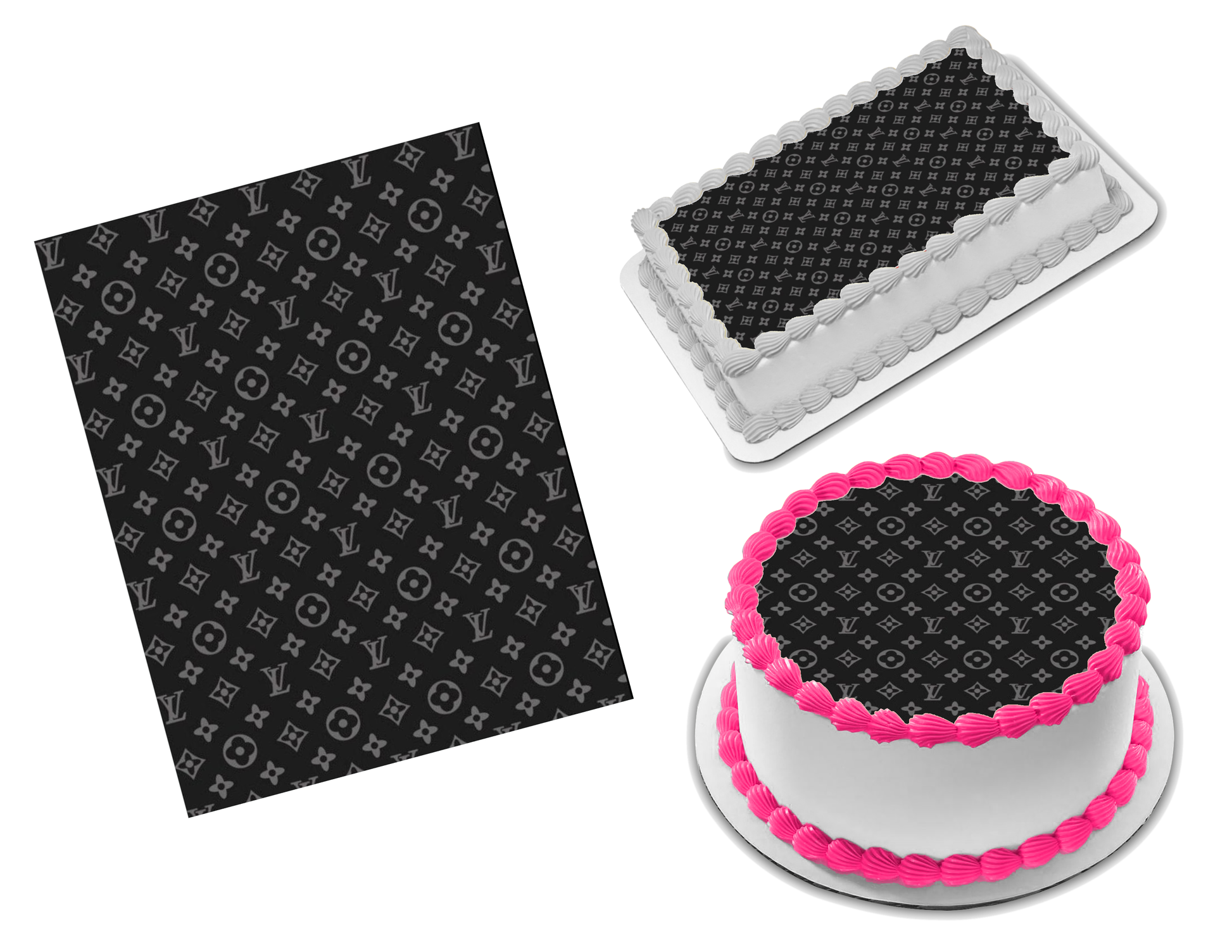 Louis Vuitton Black Edible Image Frosting Sheet #15 (70+ sizes) – Sweet  Custom Creations
