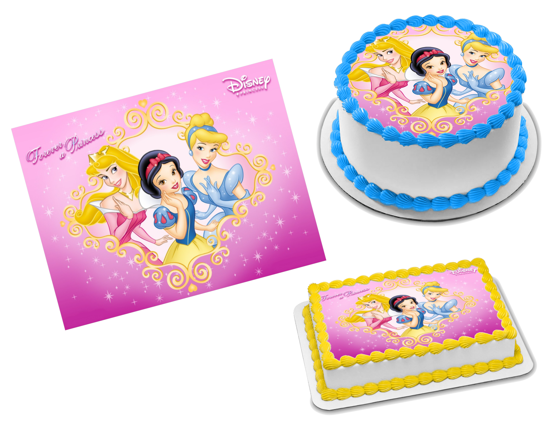 Disney Princess Edible Birthday Cake Topper With Your Personalised Message,  Edible Cake Images 