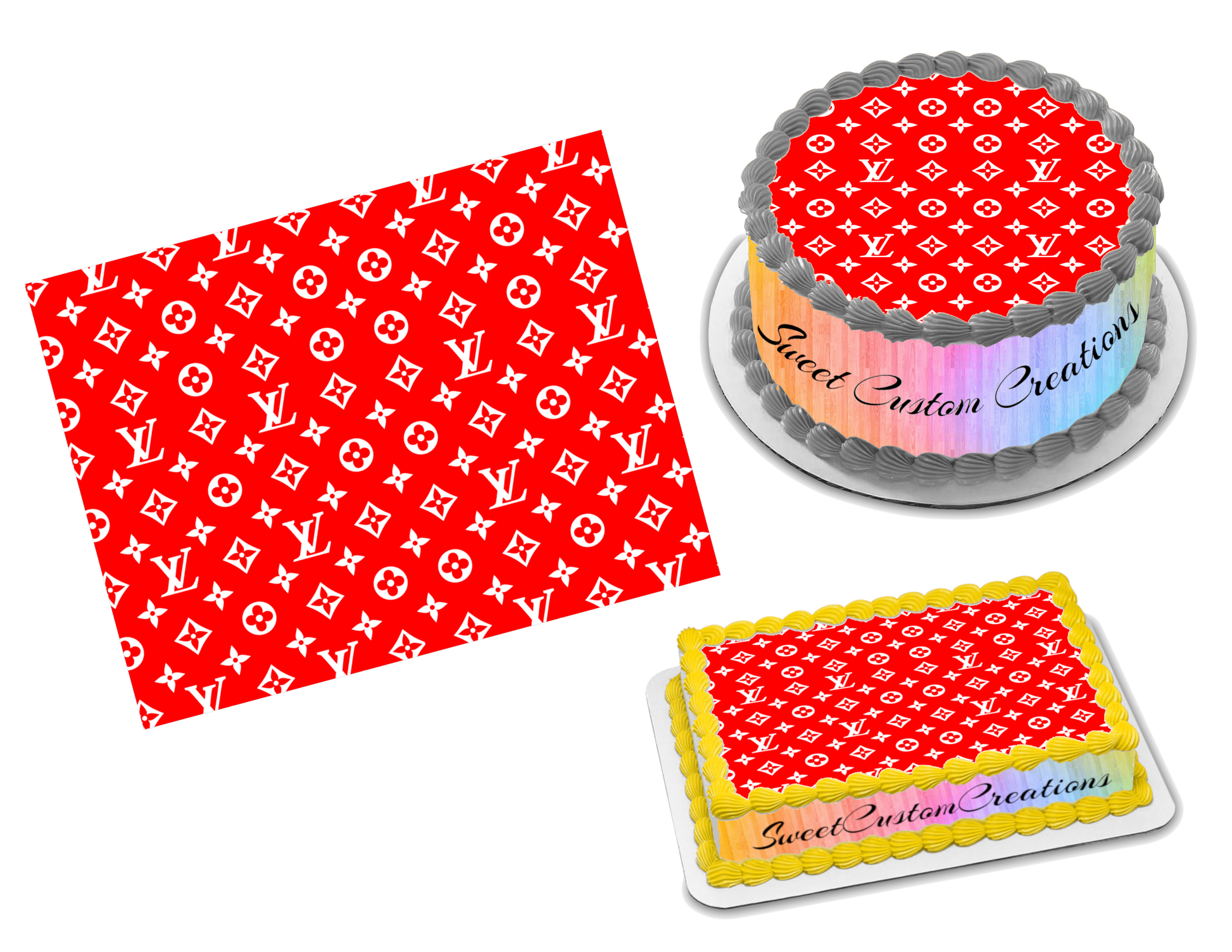 Louis Vuitton Red Edible Image Frosting Sheet #27 (70+ sizes) – Sweet  Custom Creations