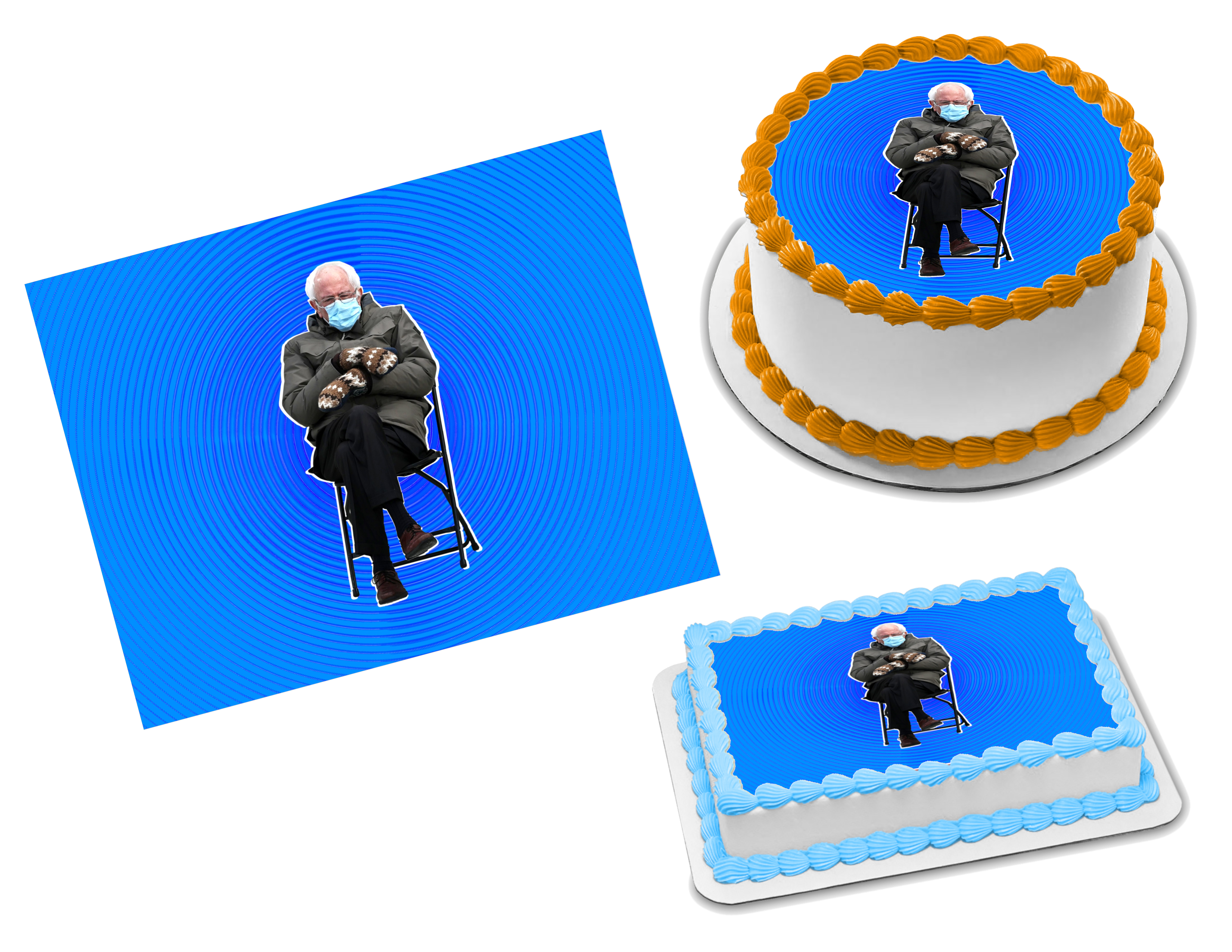 Bernie Sanders Mittens Edible Image Frosting Sheet #3 Topper (80+ size ...