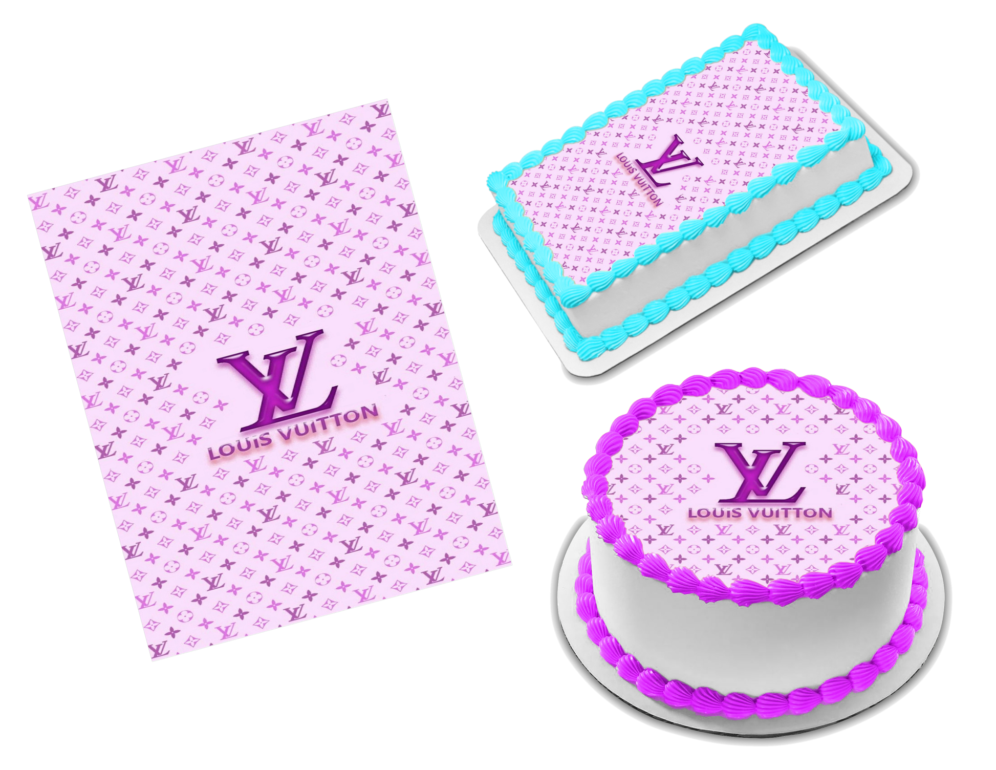 Luis Vuitton Edible Cake Topper  Edible cake toppers, Diy cake decorating,  Cake toppers