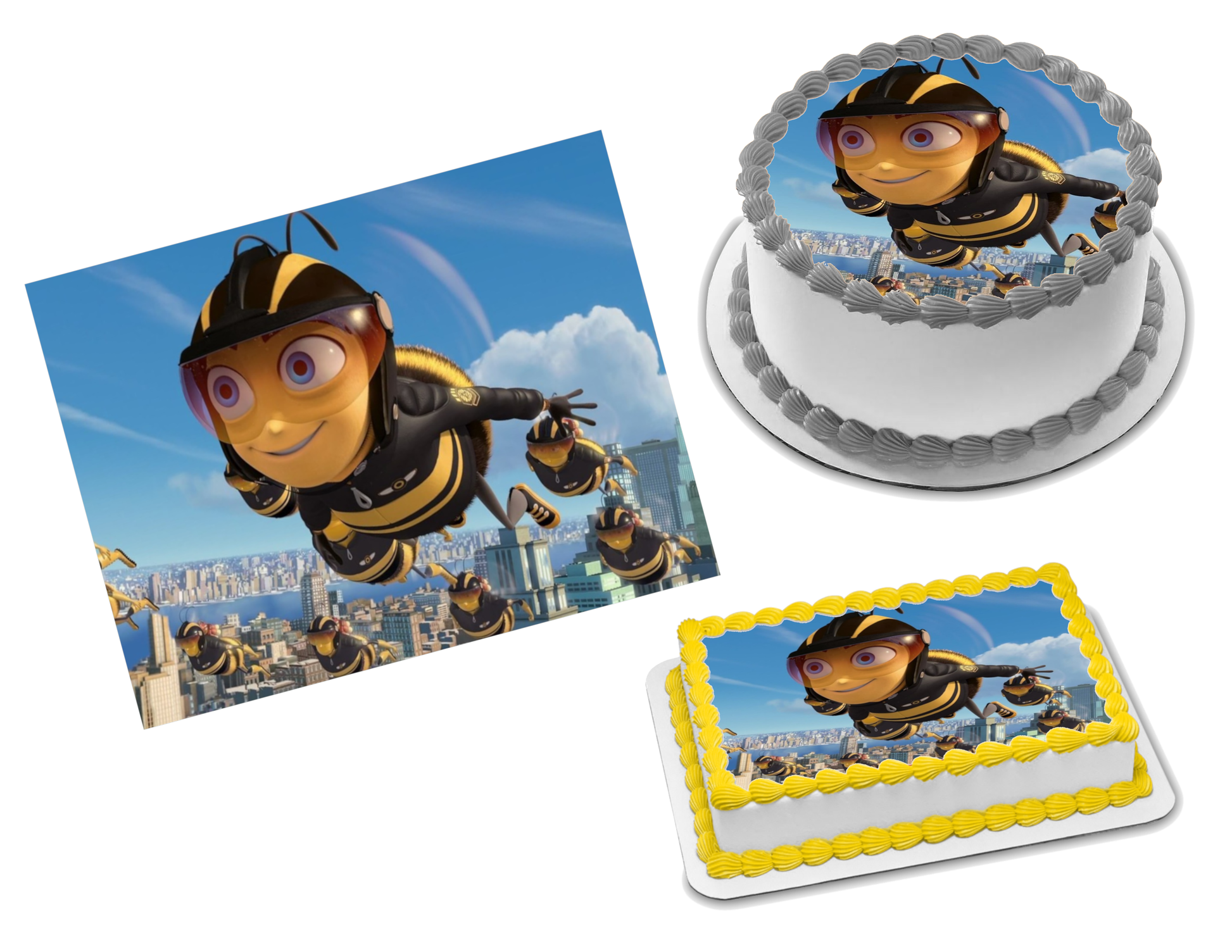  Edible Bee Cake Decorations, Bee Icing Decoration