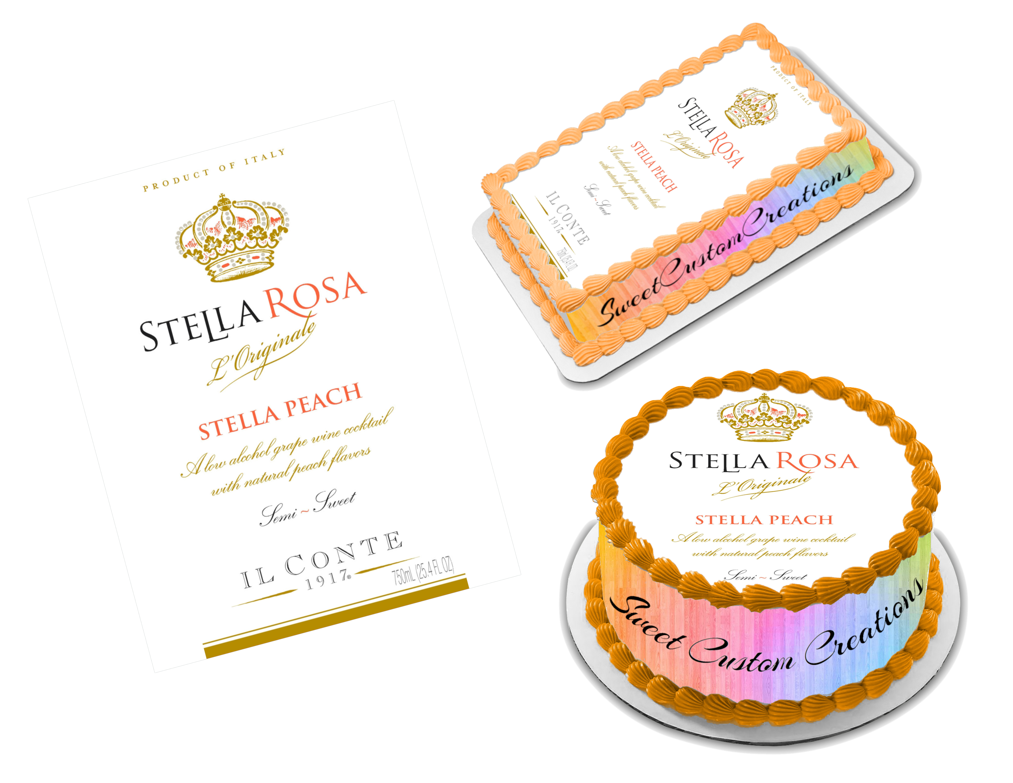 Stella Rosa Stella Peach Edible Image Frosting Sheet #4 (80+ sizes ...