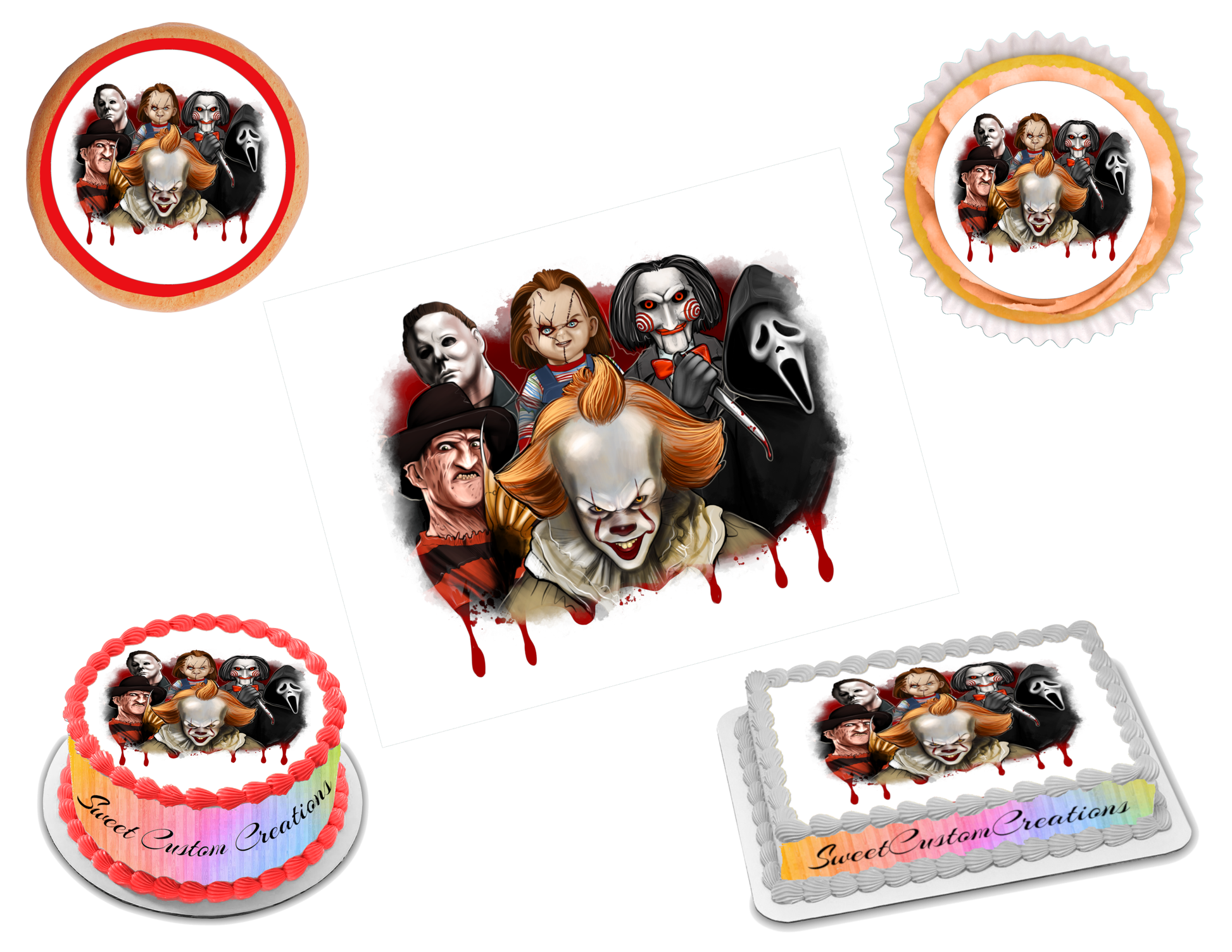 Edible Cake IMAGE-30 Nightmare Before Christmas Cupcake Toppers Buyer`s Choice