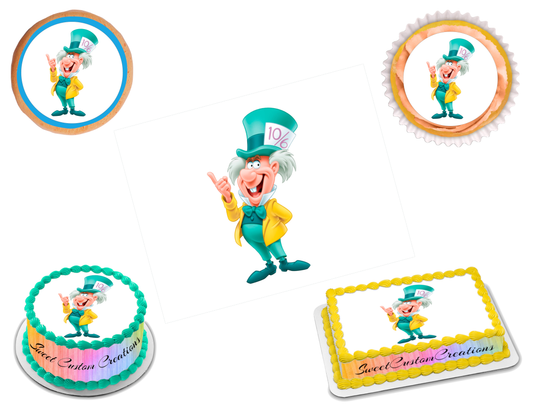 Mad Hatter Hat Edible Image Frosting Sheet #4 (70+ sizes)