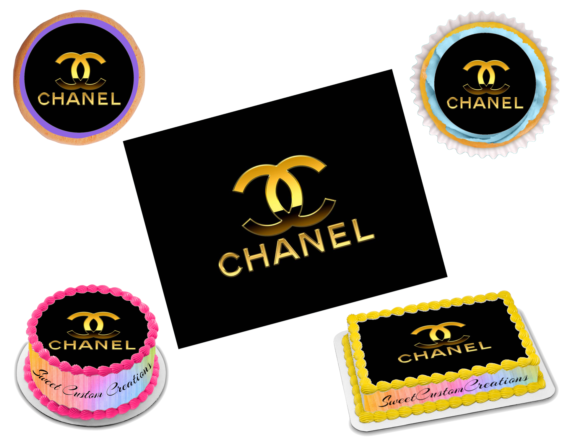 Chanel Edible Image Frosting Sheet #5 Topper (70+ sizes) – Sweet Custom  Creations