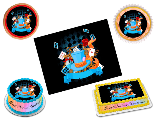 Mad Hatter Hat Edible Image Frosting Sheet #6 (70+ sizes)