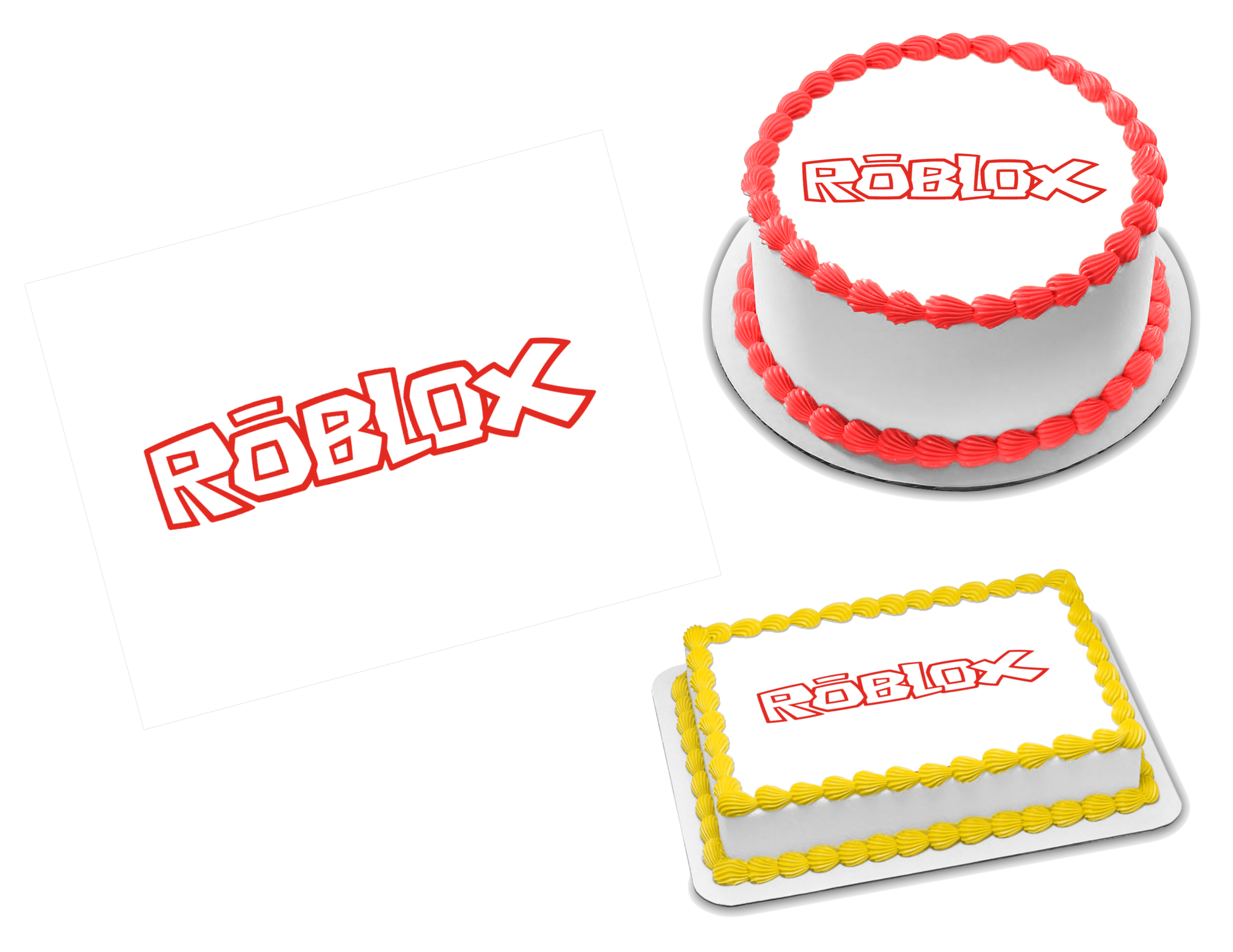 Roblox Logo Shape (can be personalised)  Edible Icing Images – Edible Cake  Toppers