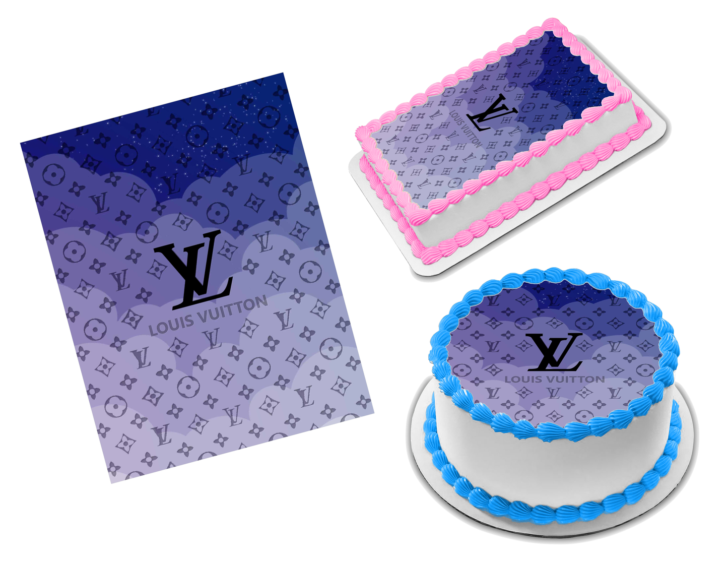 Louis Vuitton Blue Edible Image Frosting Sheet #7 (70+ sizes) – Sweet  Custom Creations