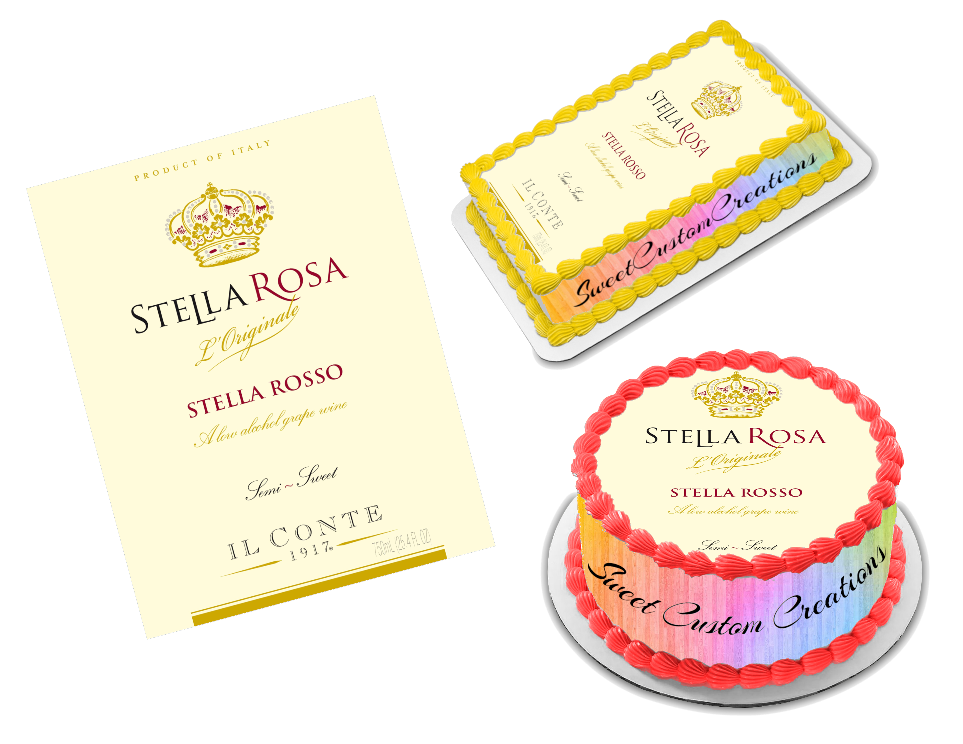 Stella Rosa Editable Label Stella Rosa Stella Rosso Edible Image Frosting Sheet #7 (80+ sizes ...