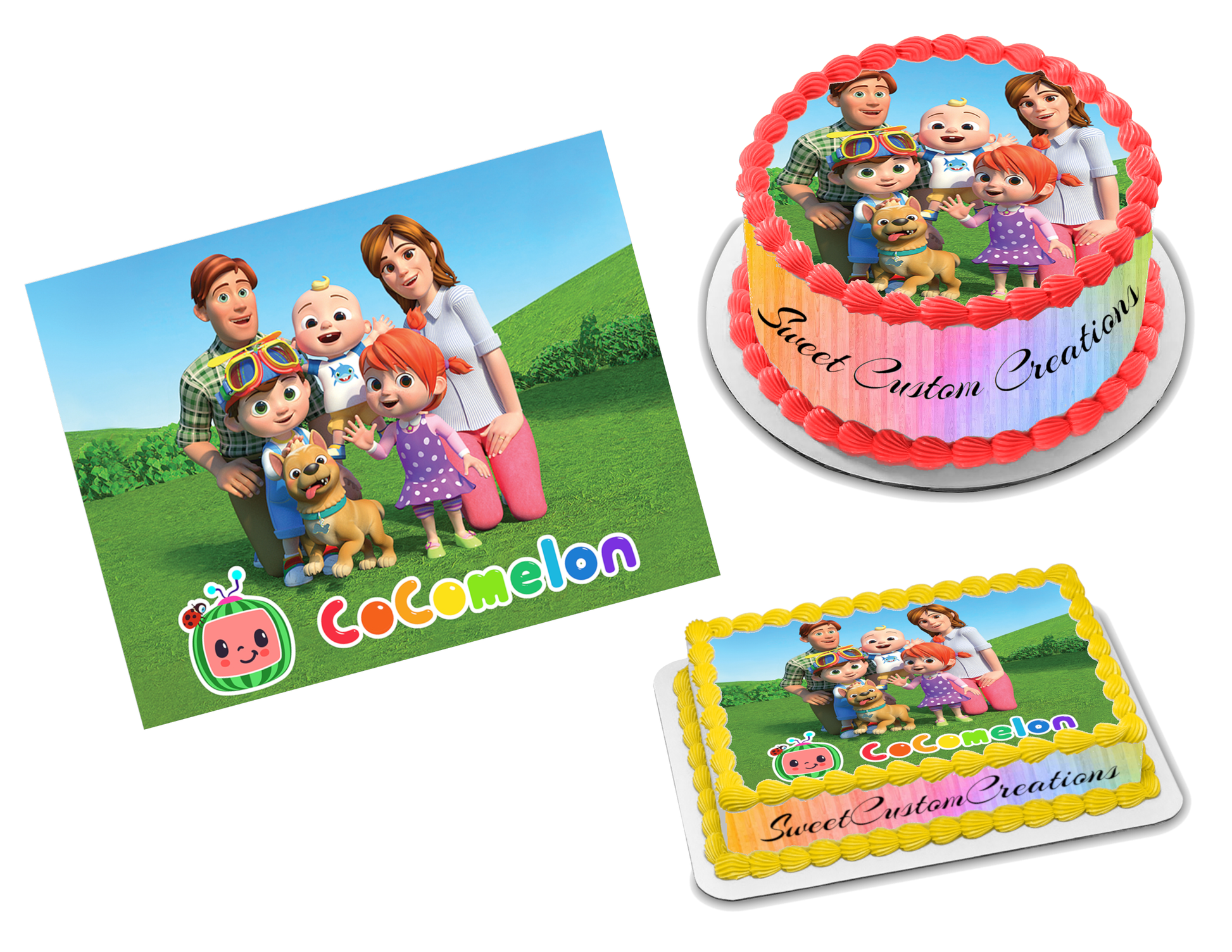 Cocomelon Edible Image Frosting Sheet #8 Topper (80+ sizes) – Sweet Custom Creations cocomelon-edible-image-frosting-sheet-8-topper-80-sizes-sweet-custom-creations