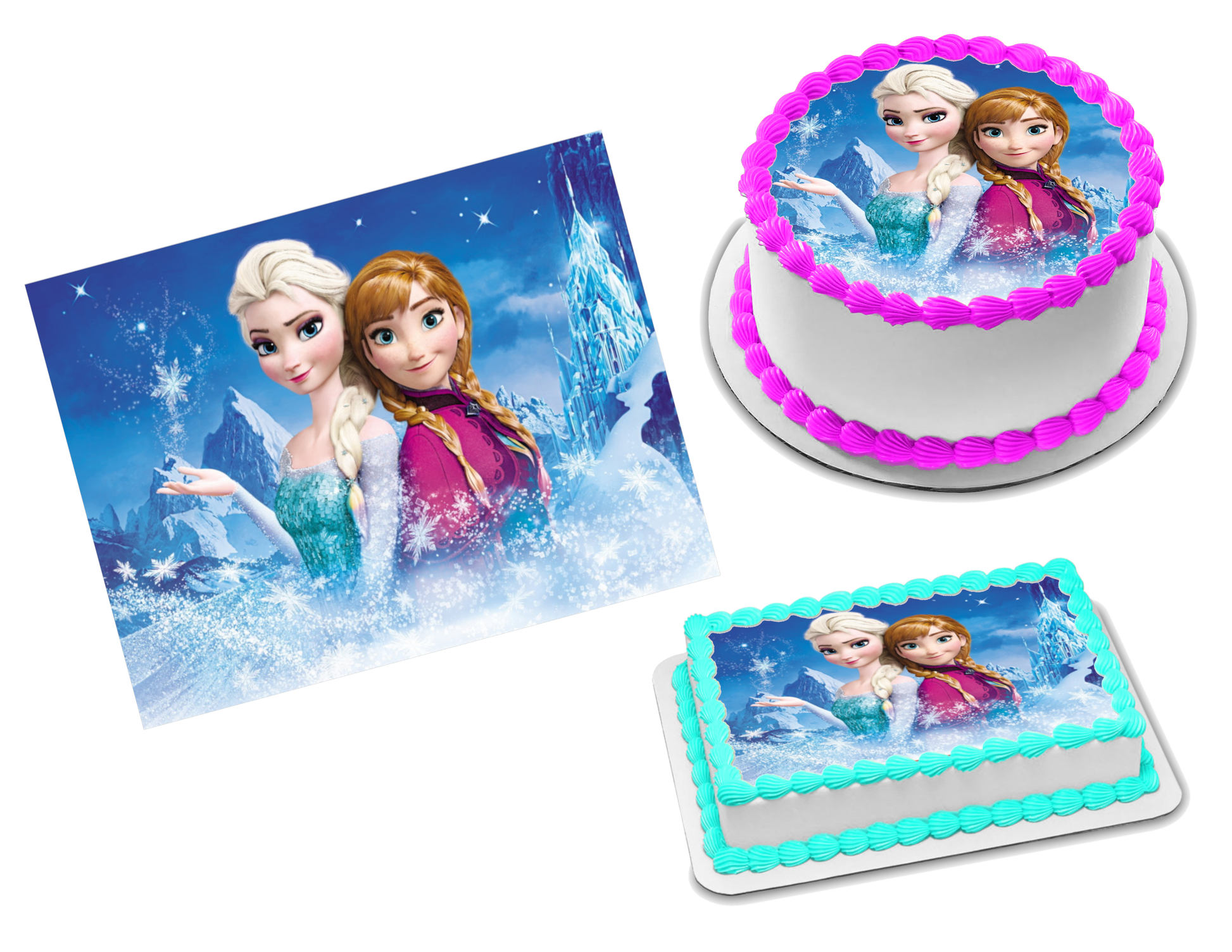 Frozen Elsa and Anna Edible Image Frosting Sheet #85 Topper (70+ sizes –  Sweet Custom Creations